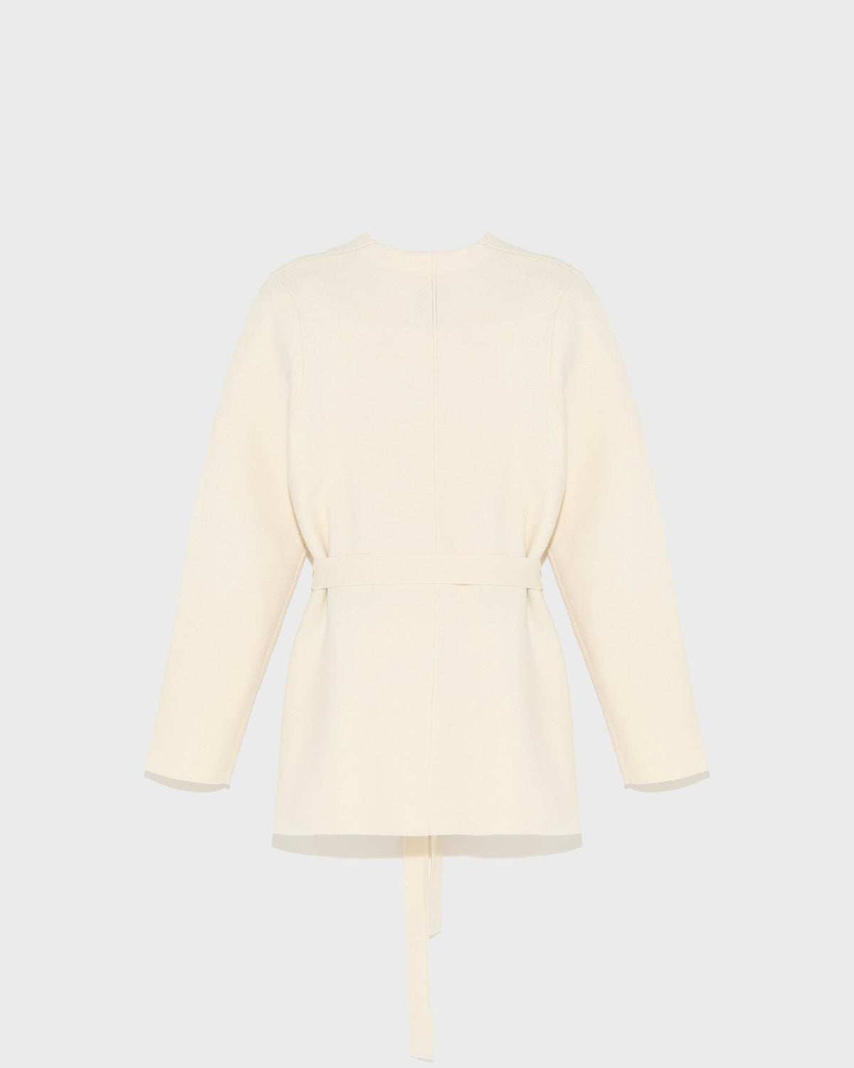 Belted knit and mink fur jacket