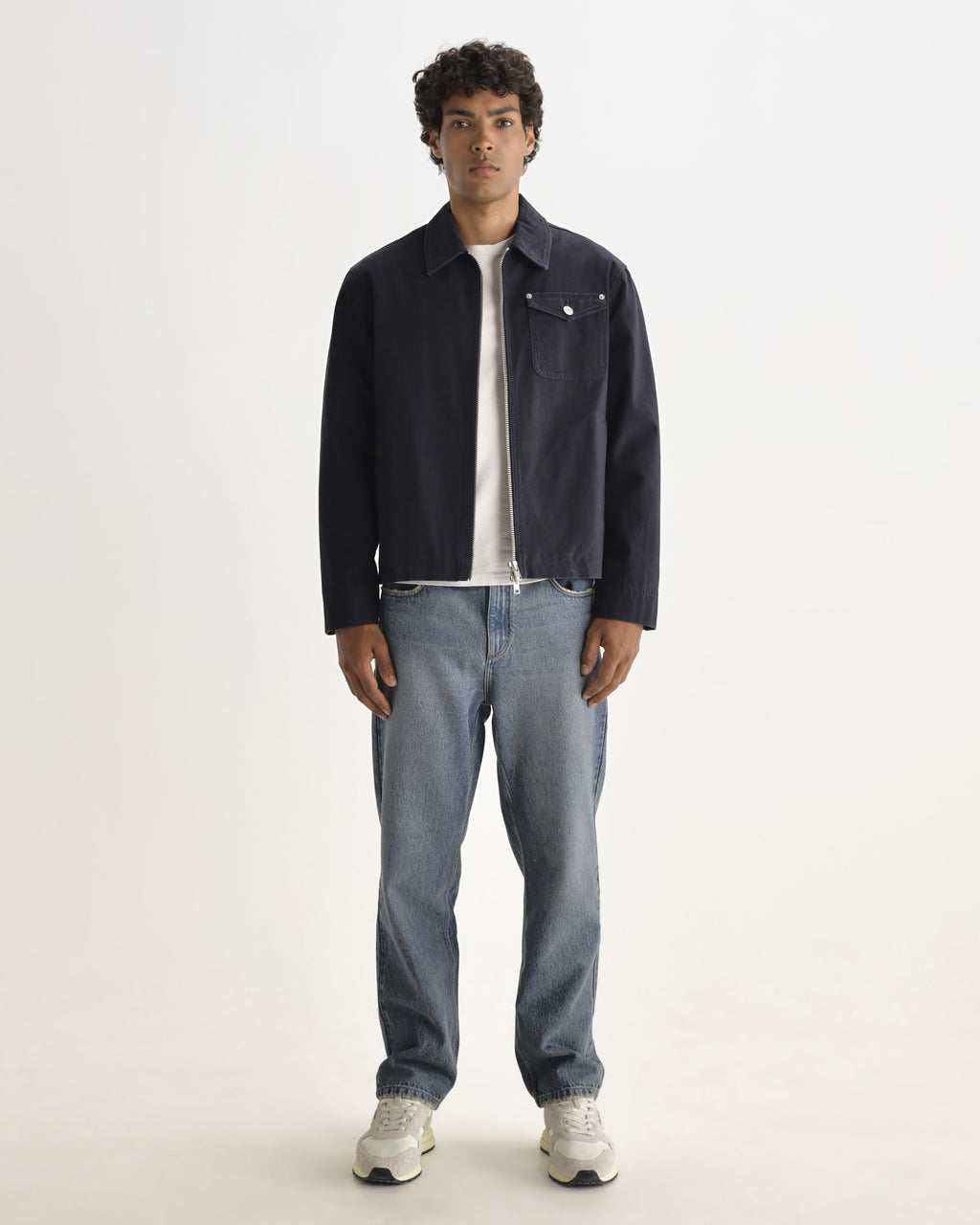 Mason - Navy Peached Canvas Work Jacket