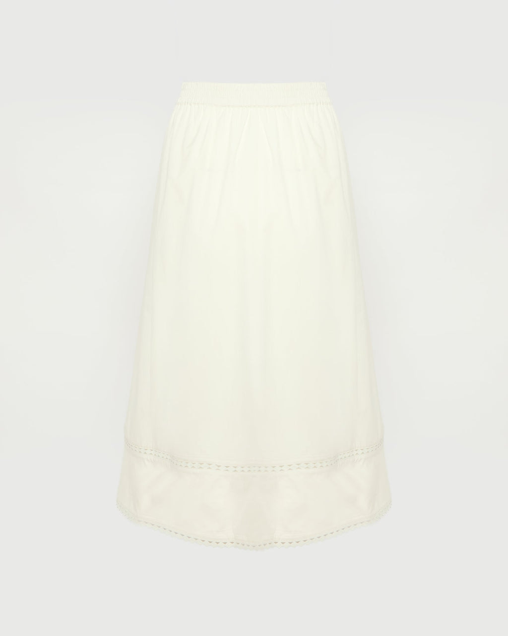 Poplin skirt with leather details