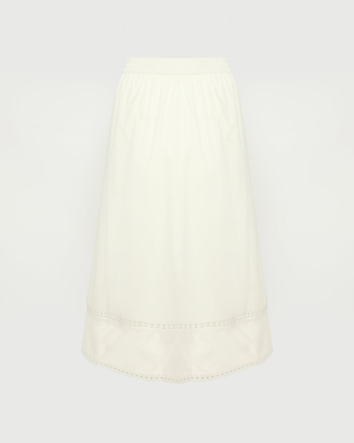Poplin skirt with leather details