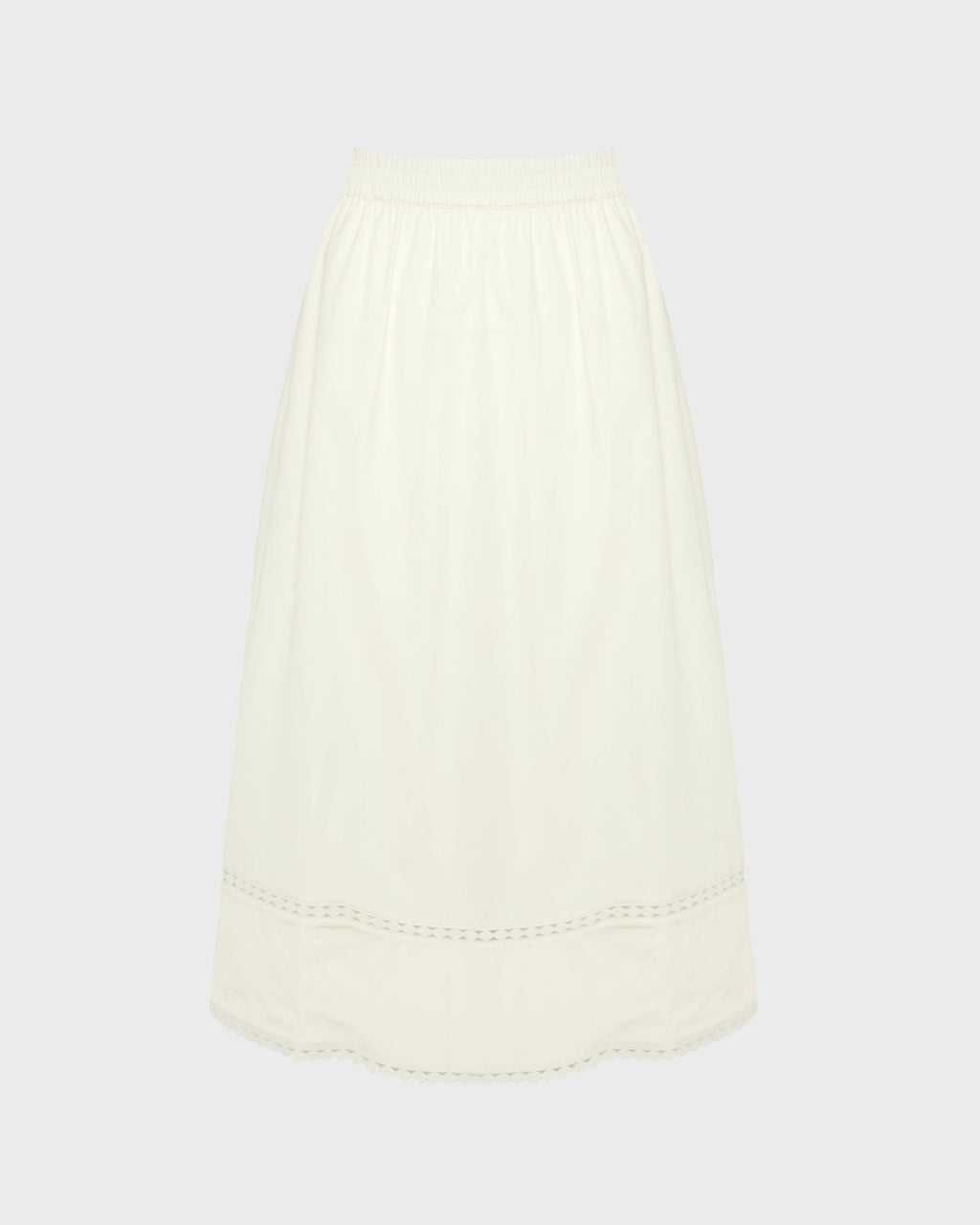 Poplin skirt with leather details