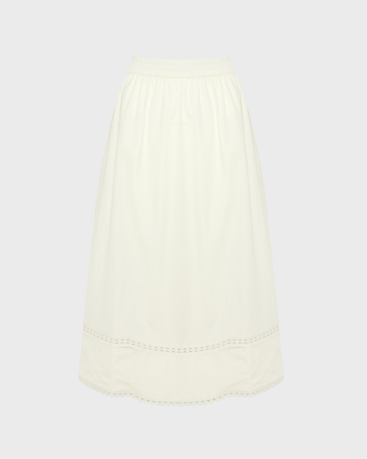 Poplin skirt with leather details