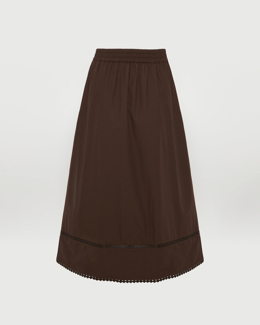 Poplin skirt with leather details
