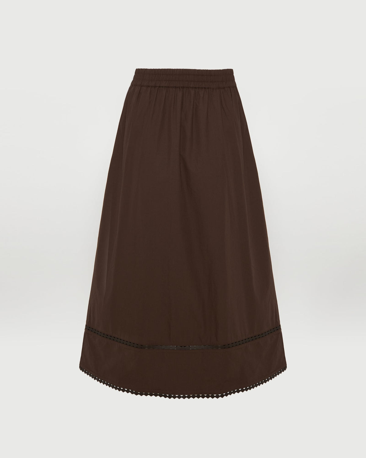 Poplin skirt with leather details