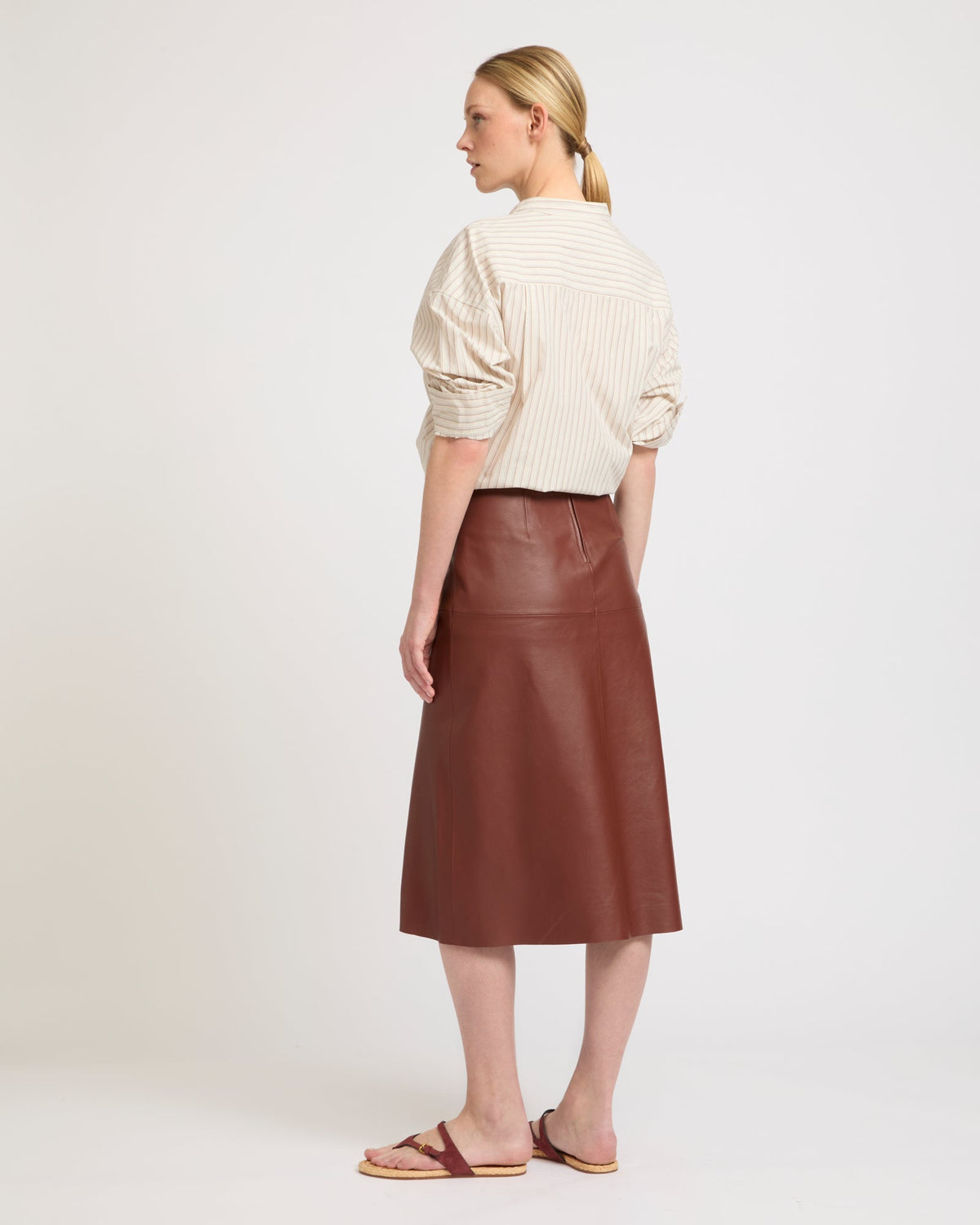 Leather wrap skirt