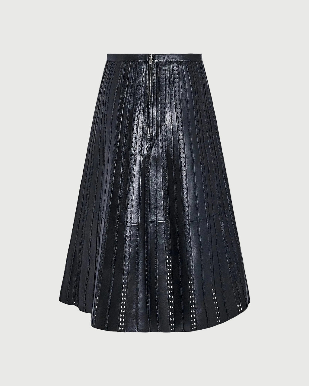 Perforated leather maxi skirt