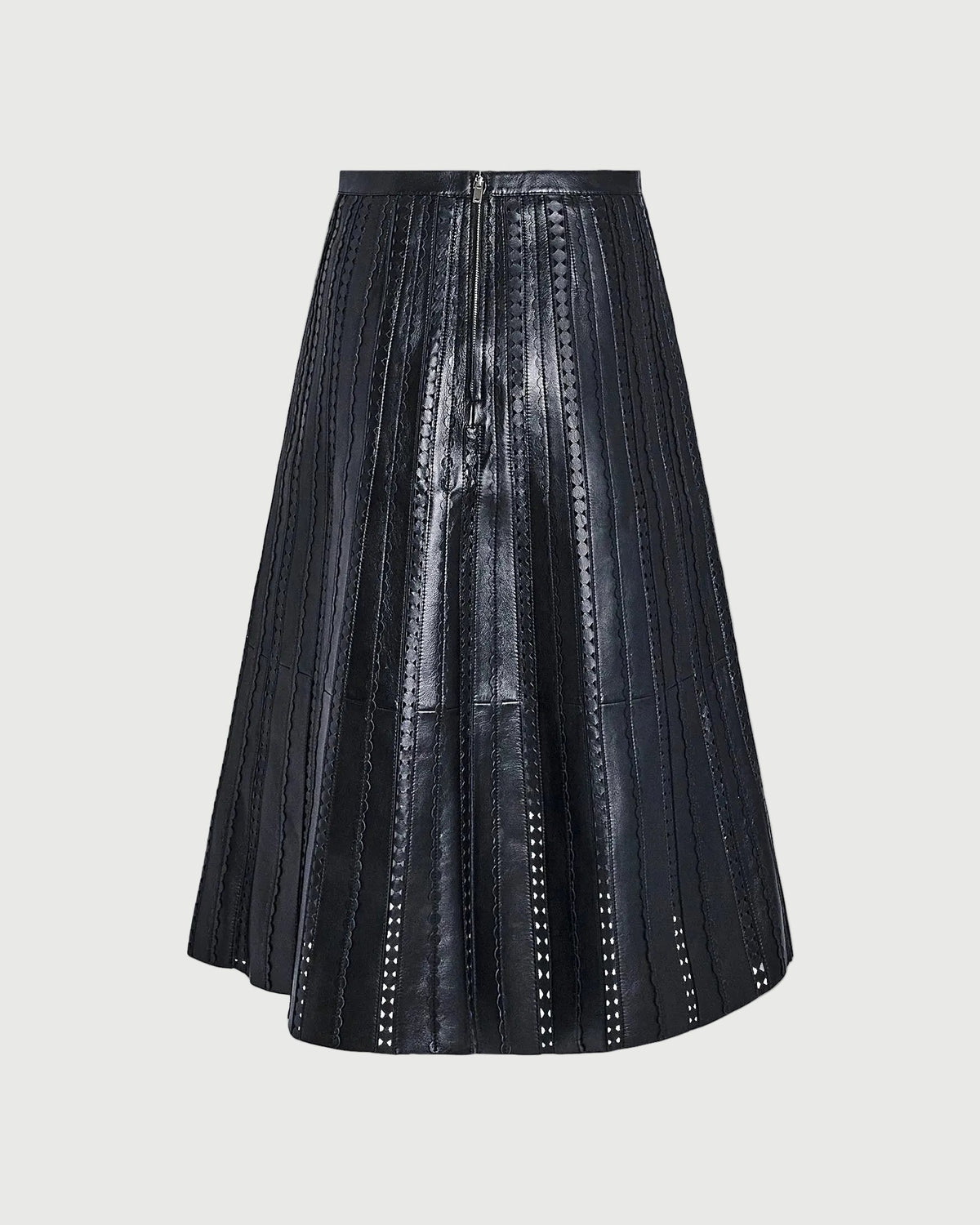 Perforated leather maxi skirt