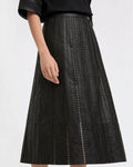 Perforated leather maxi skirt