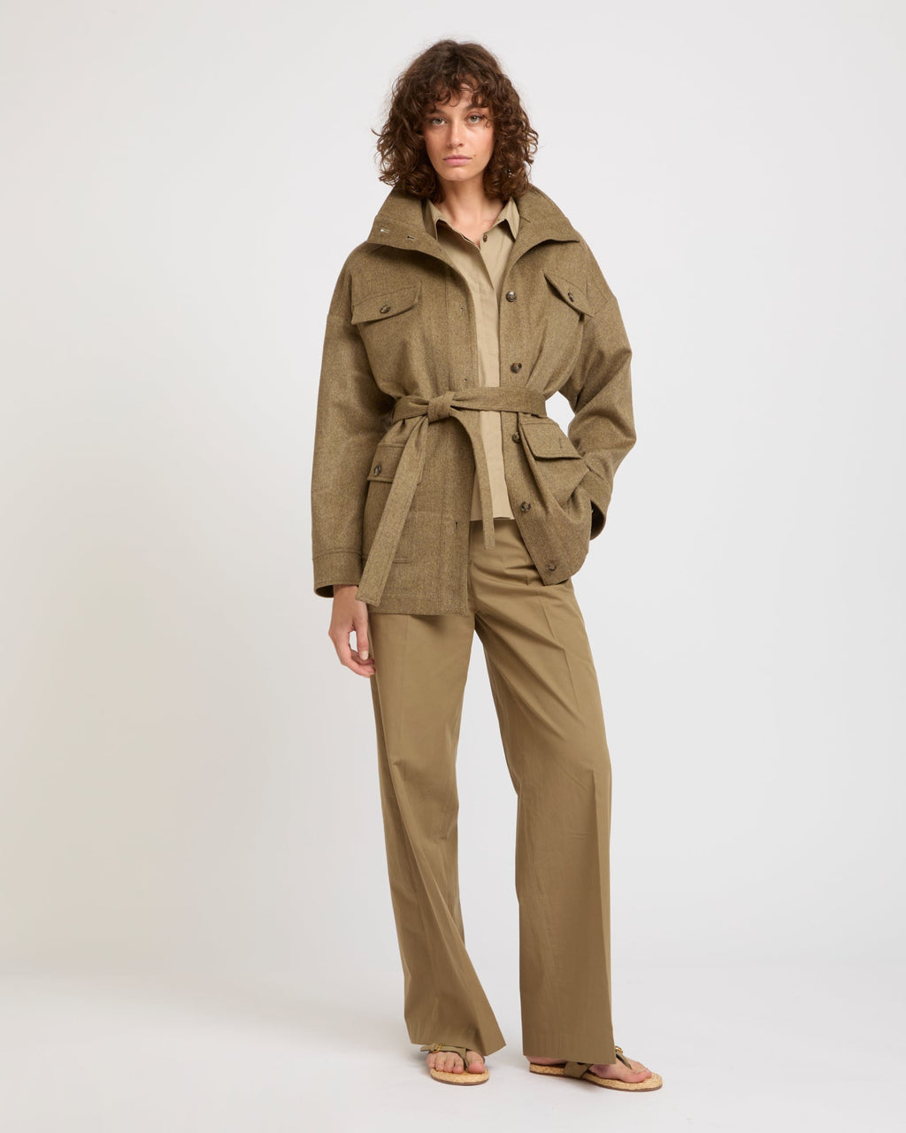 Safari jacket in cashmere flannel