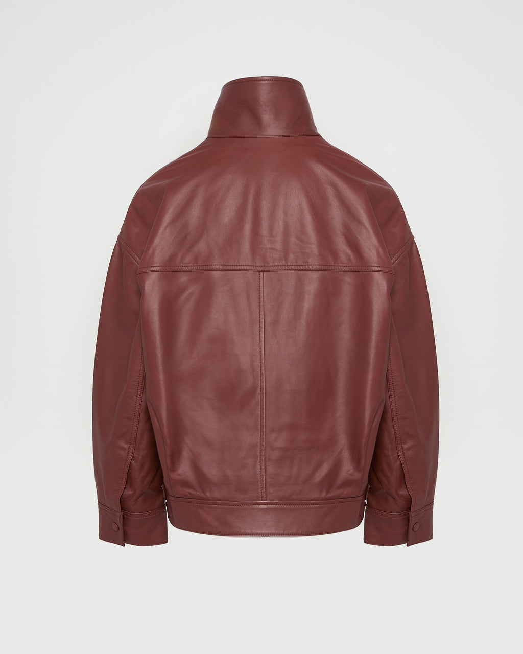Lamb leather short jacket