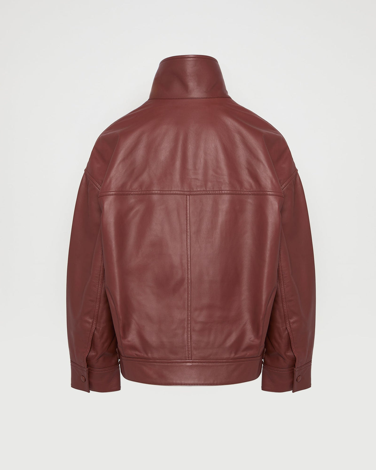 Lamb leather short jacket