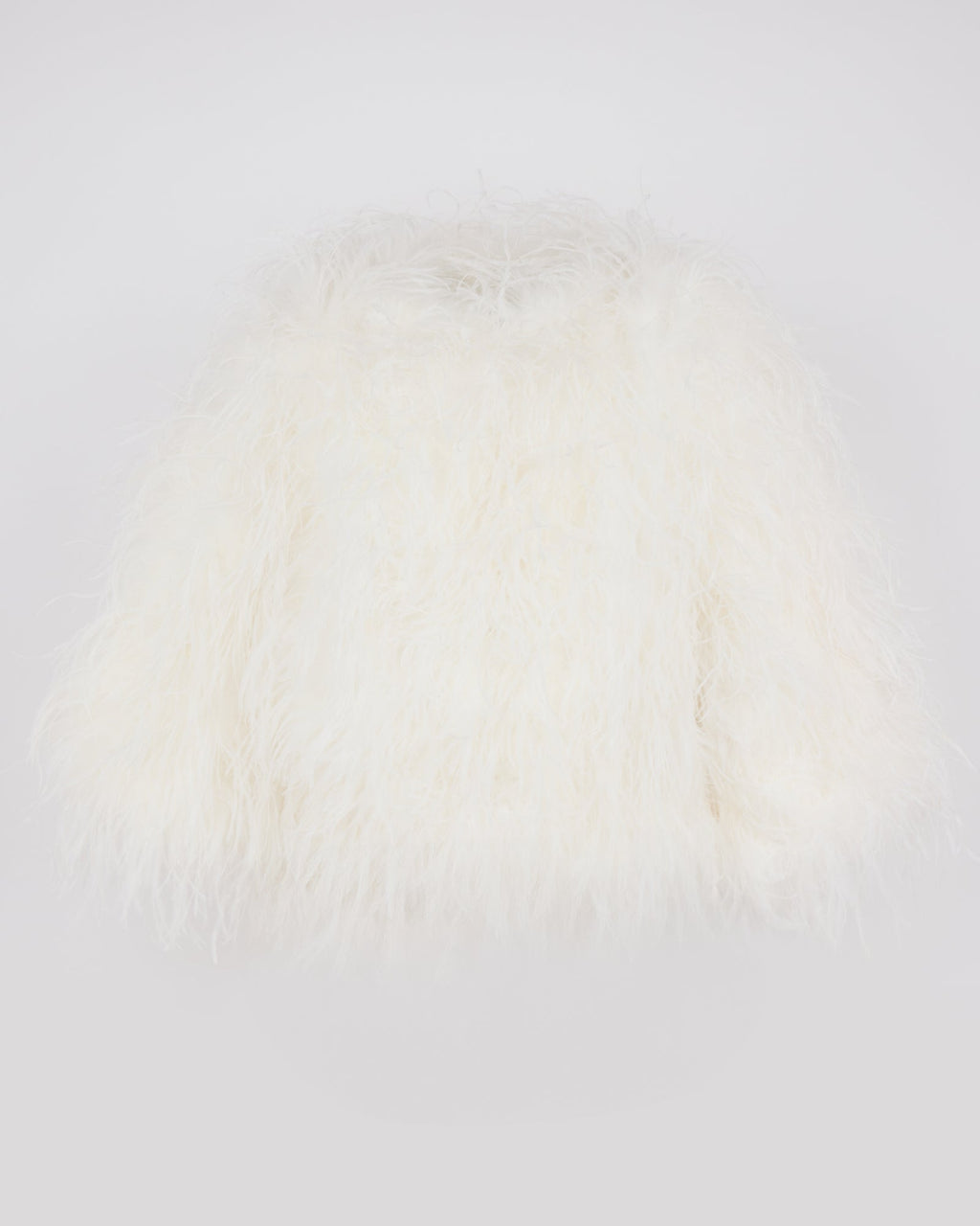 Short ostrich feather jacket