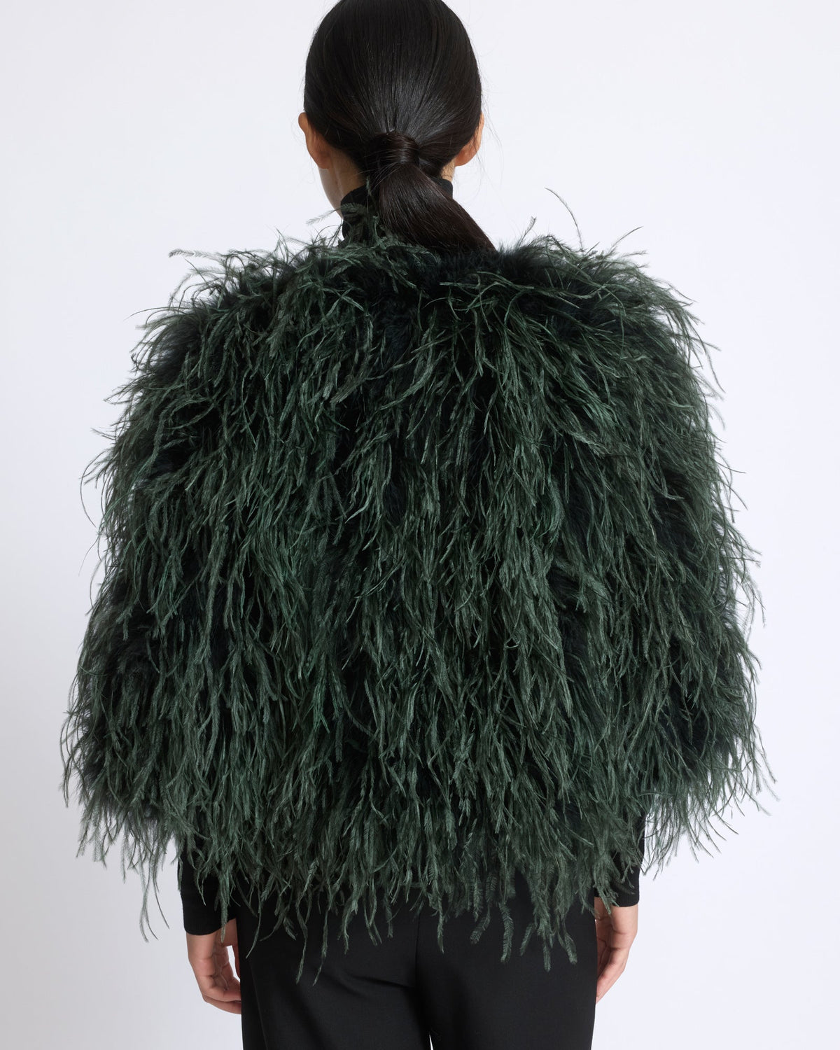 Short ostrich feather jacket