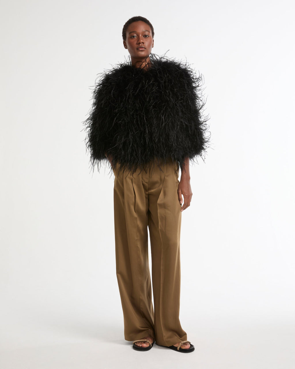 Short Ostrich Feather Jacket