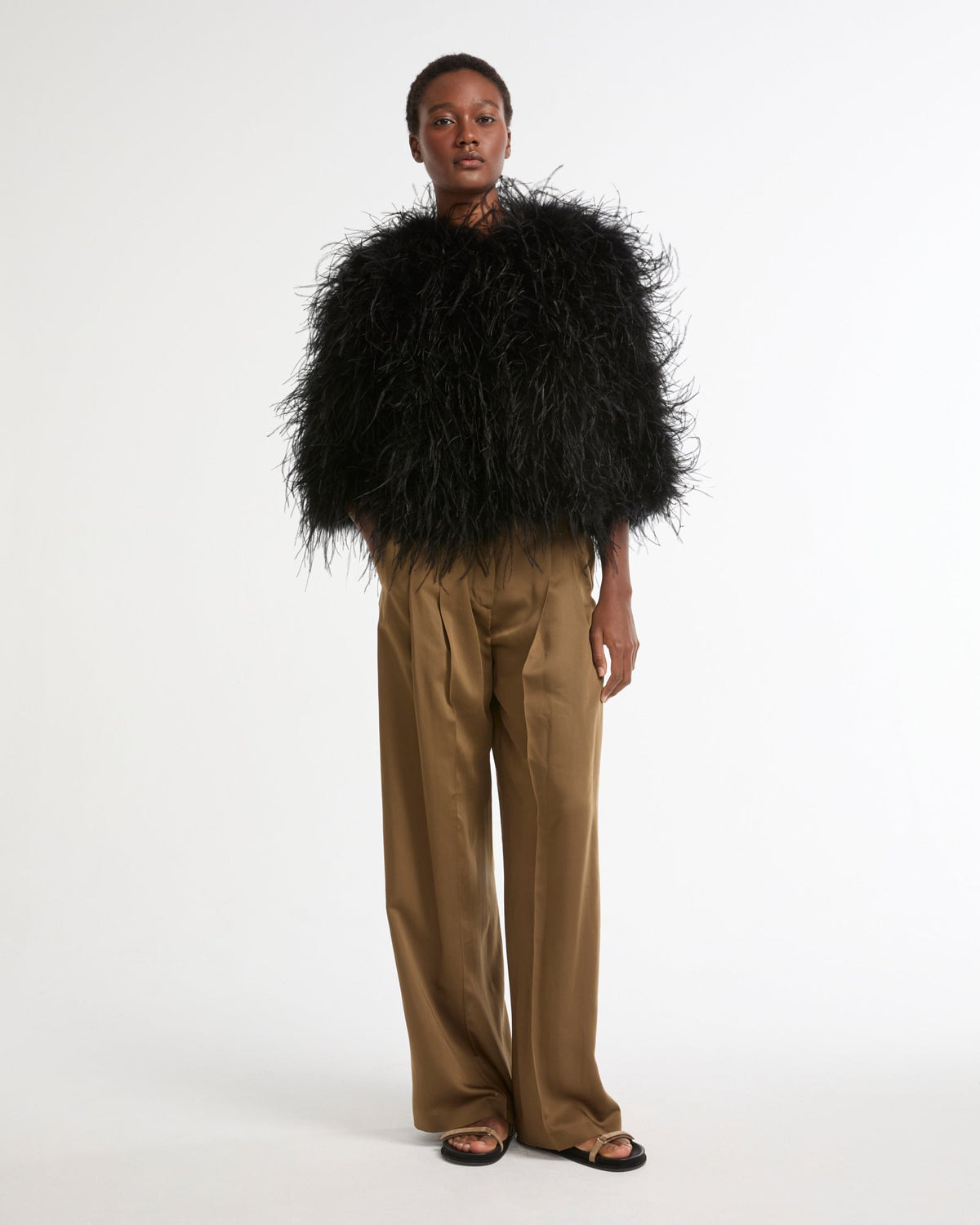 Short Ostrich Feather Jacket