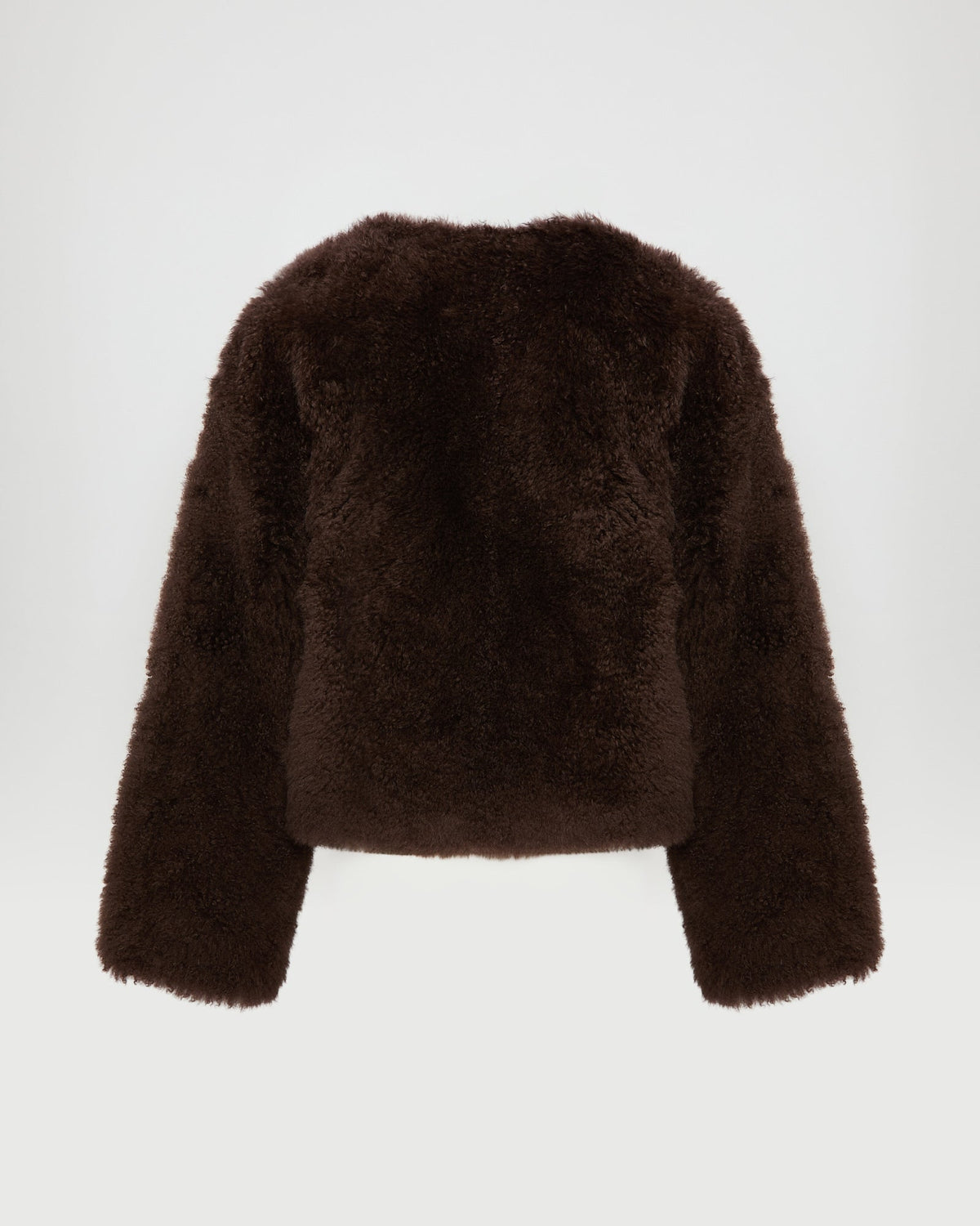 Short cashmere lambskin and merino knit jacket