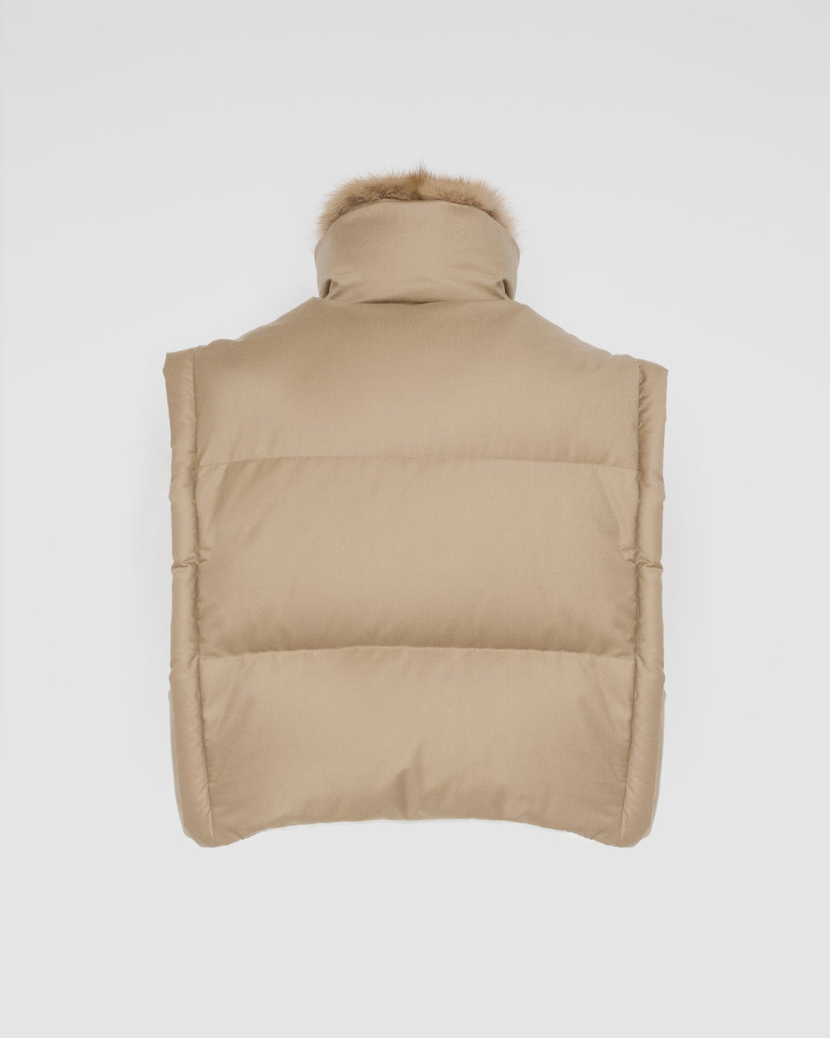 Flannel gilet with sable fur collar