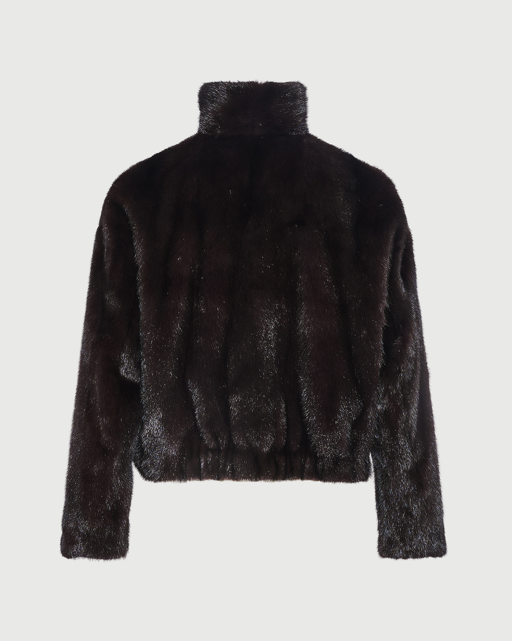 Reversible water-repellent technical fabric jacket with mink fur