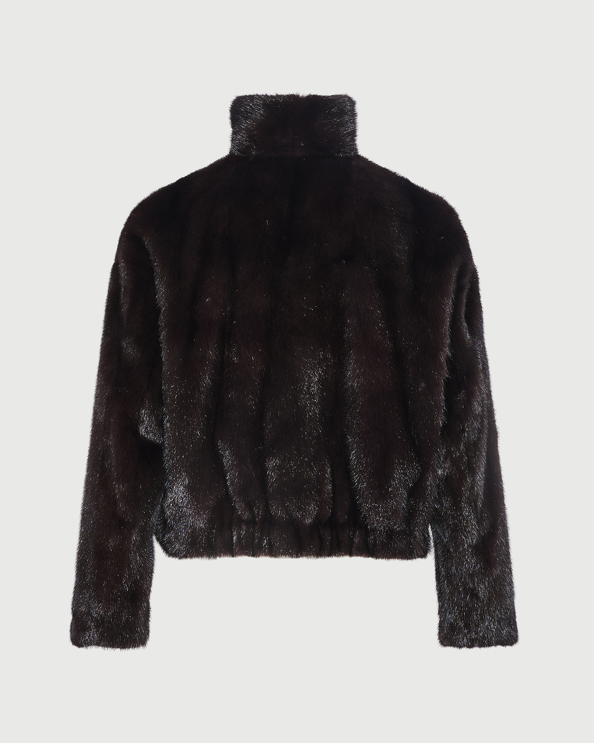 Reversible water-repellent technical fabric jacket with mink fur