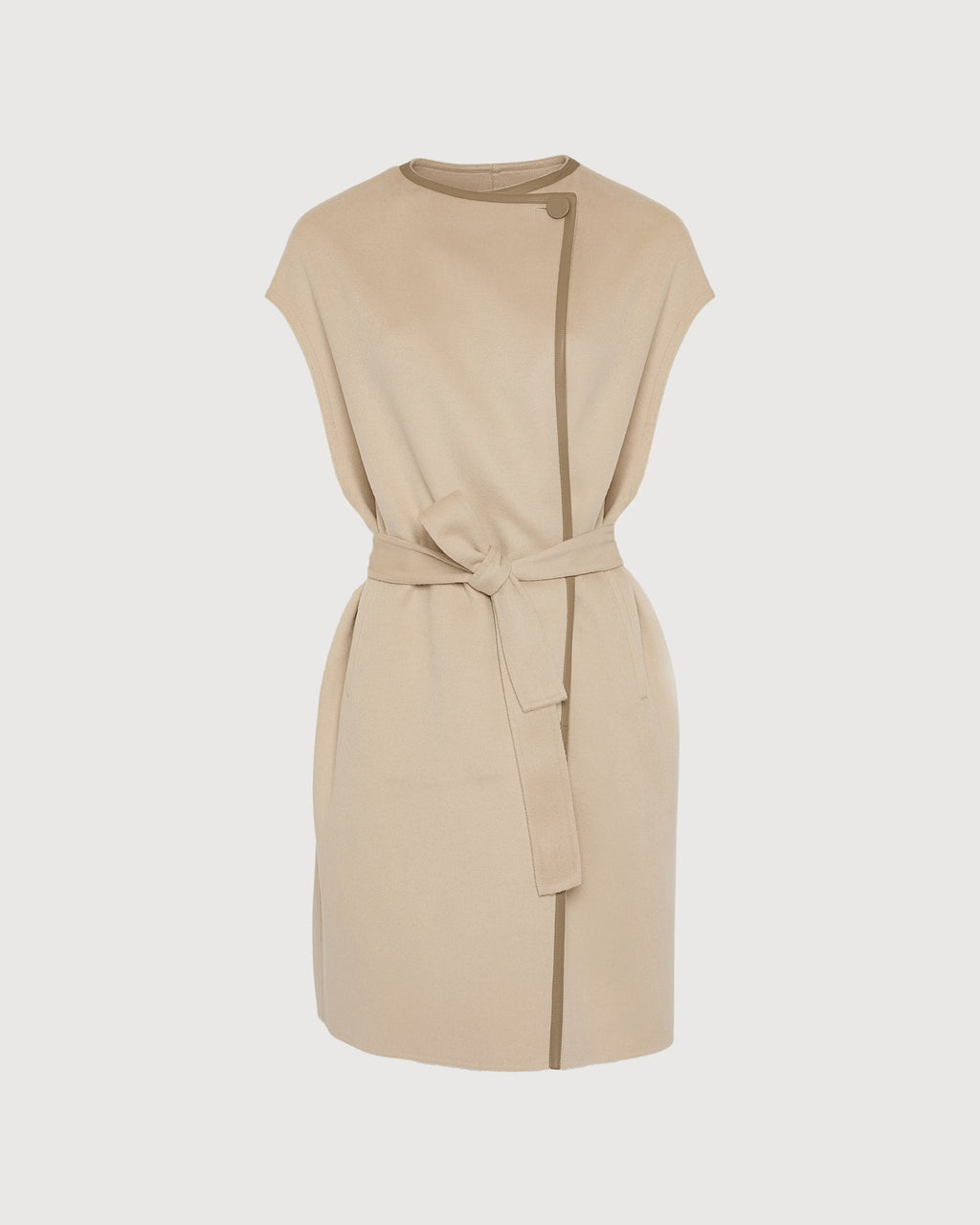 Double-sided cashmere-blend belted cape