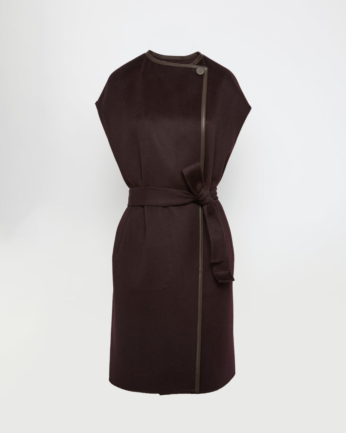 Double-sided cashmere-blend belted cape