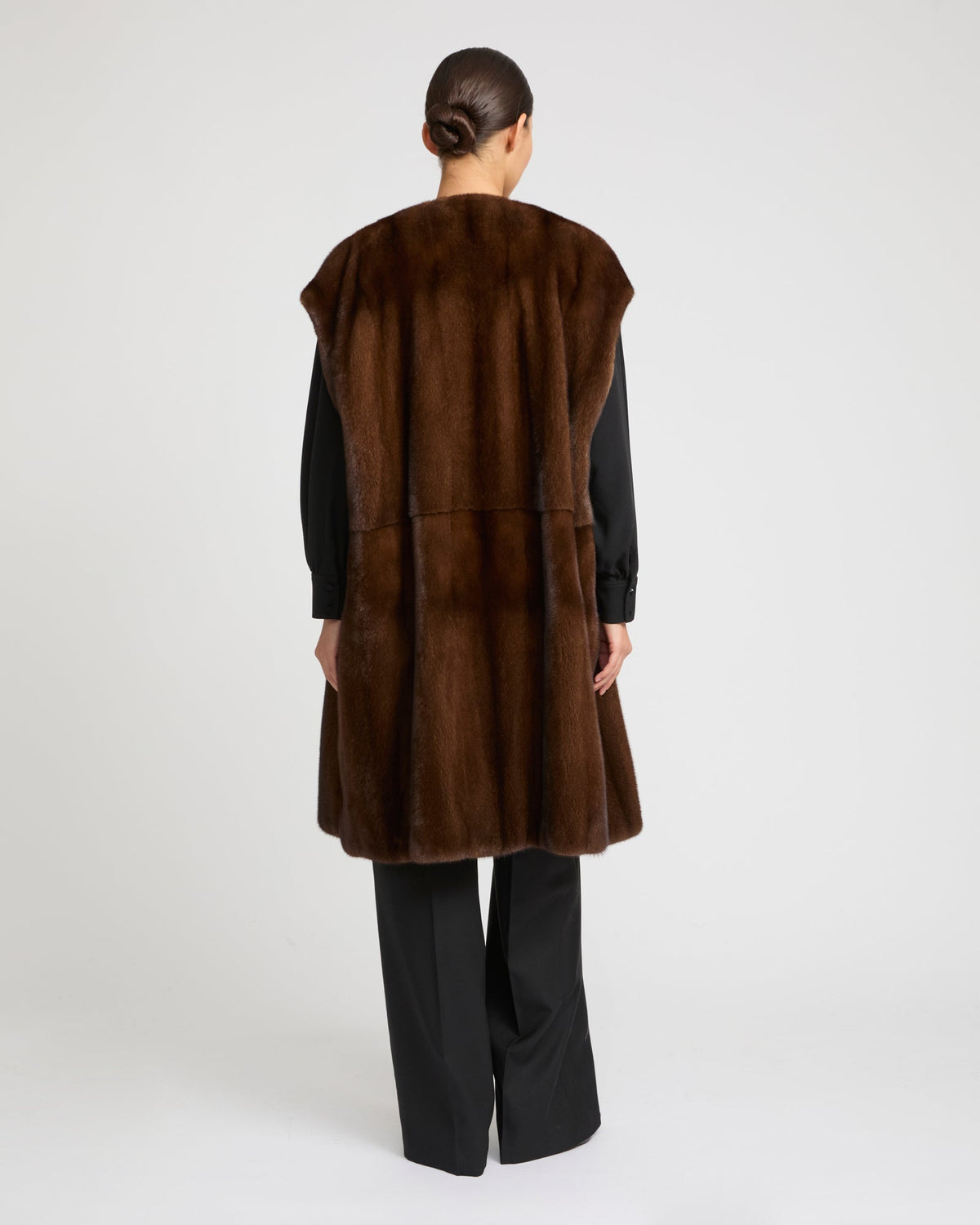 Long-haired mink fur cape