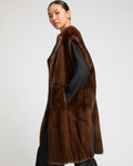 Long-haired mink fur cape