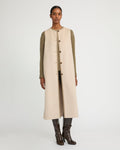 Long double-sided cashmere-blend gilet
