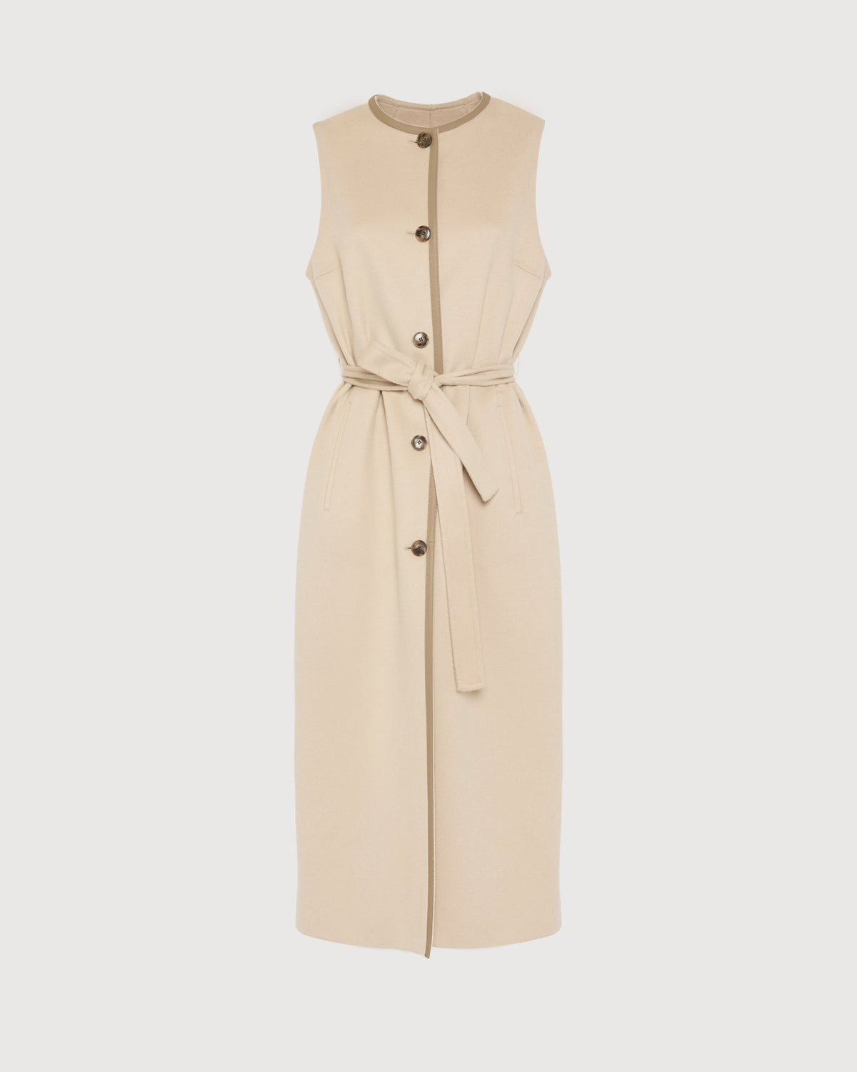 Long double-sided cashmere-blend gilet
