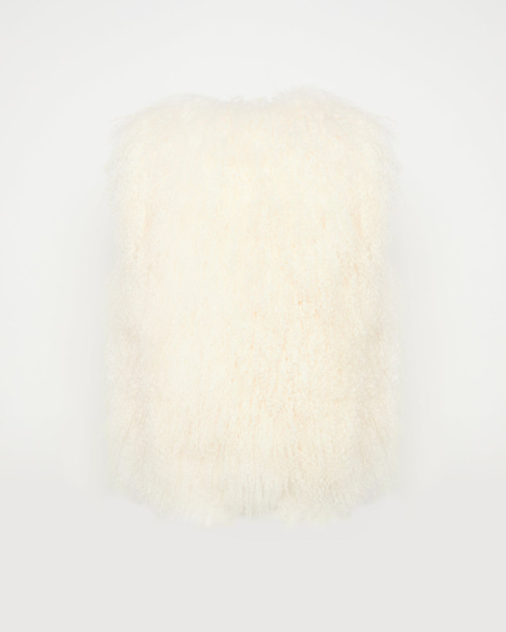Sleeveless gilet in Mongolian lambskin