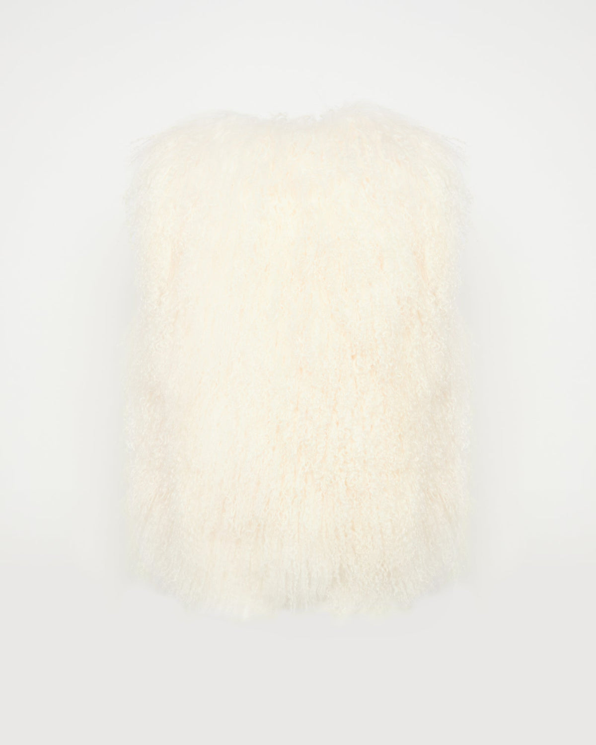 Sleeveless gilet in Mongolian lambskin