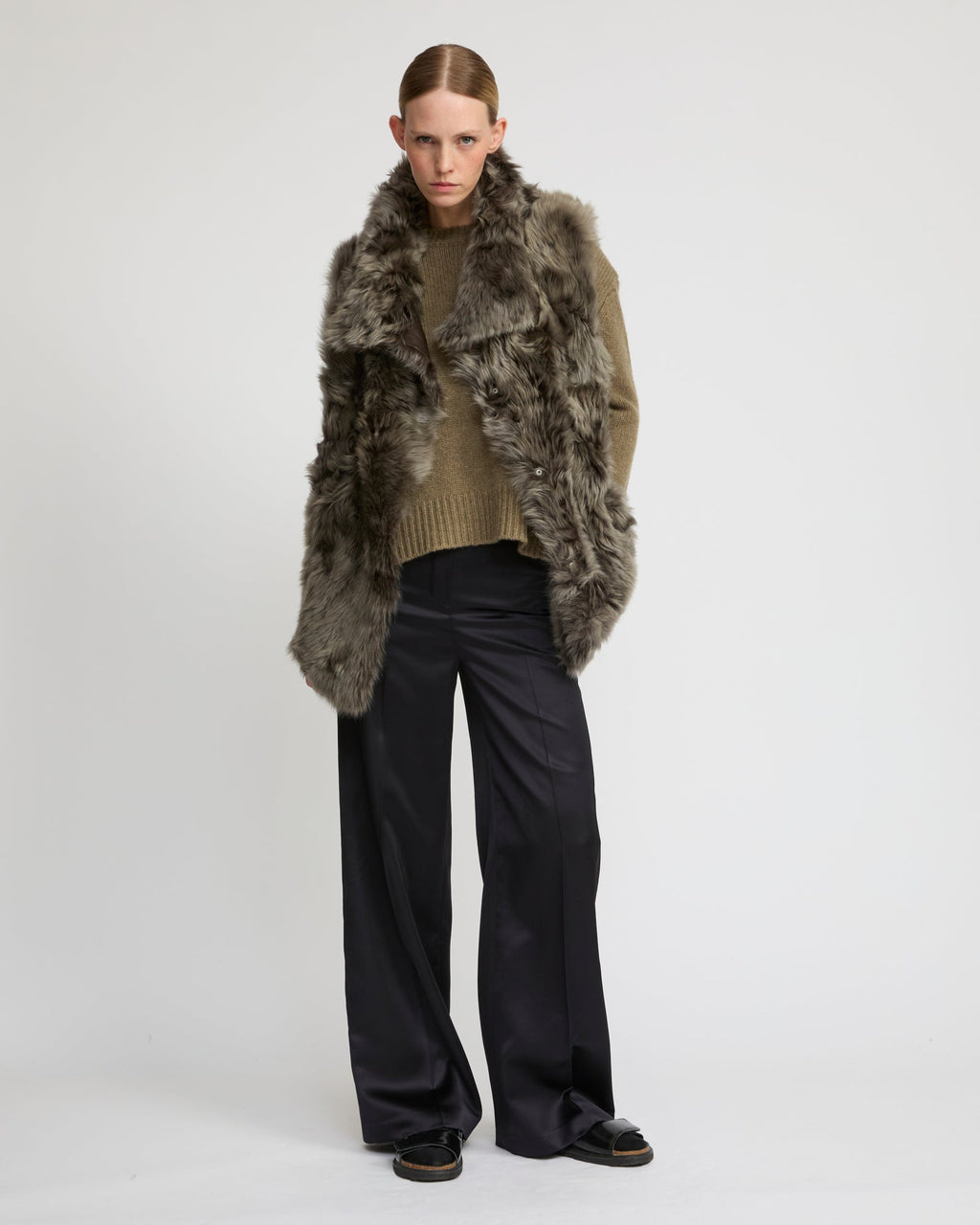 Long reversible gilet in Toscana lambskin
