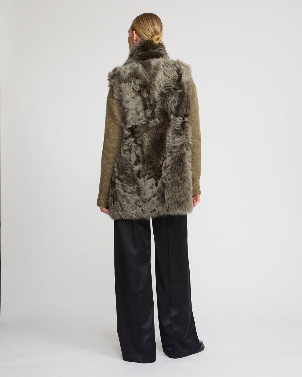 Long reversible gilet in Toscana lambskin