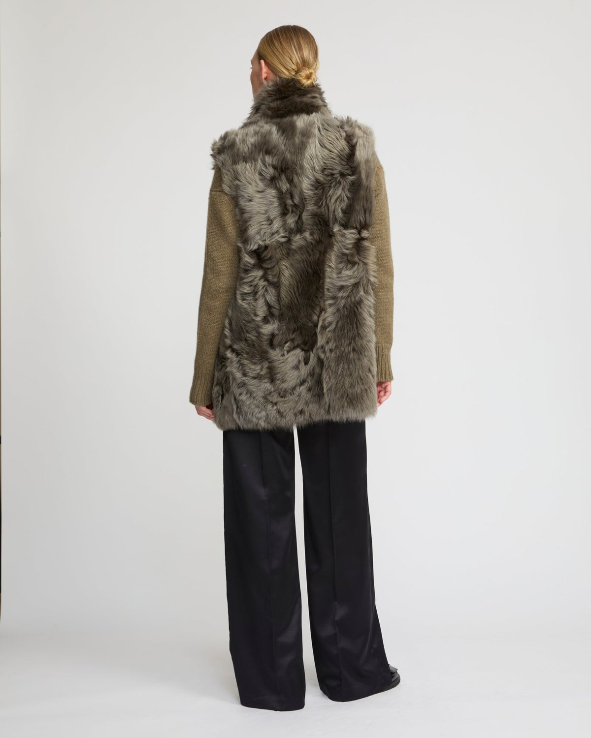 Long reversible gilet in Toscana lambskin
