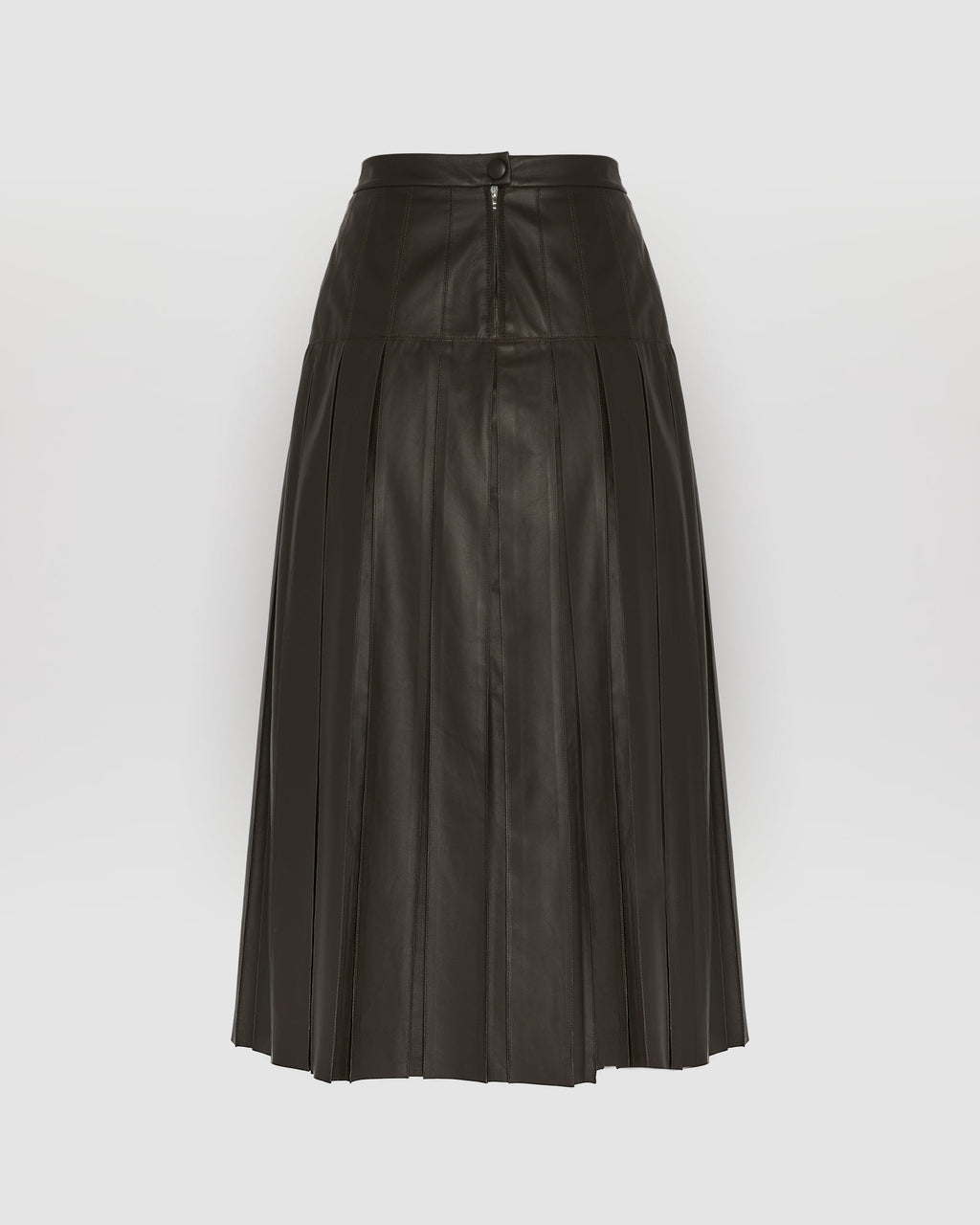 Fine lamb leather pleated skirt