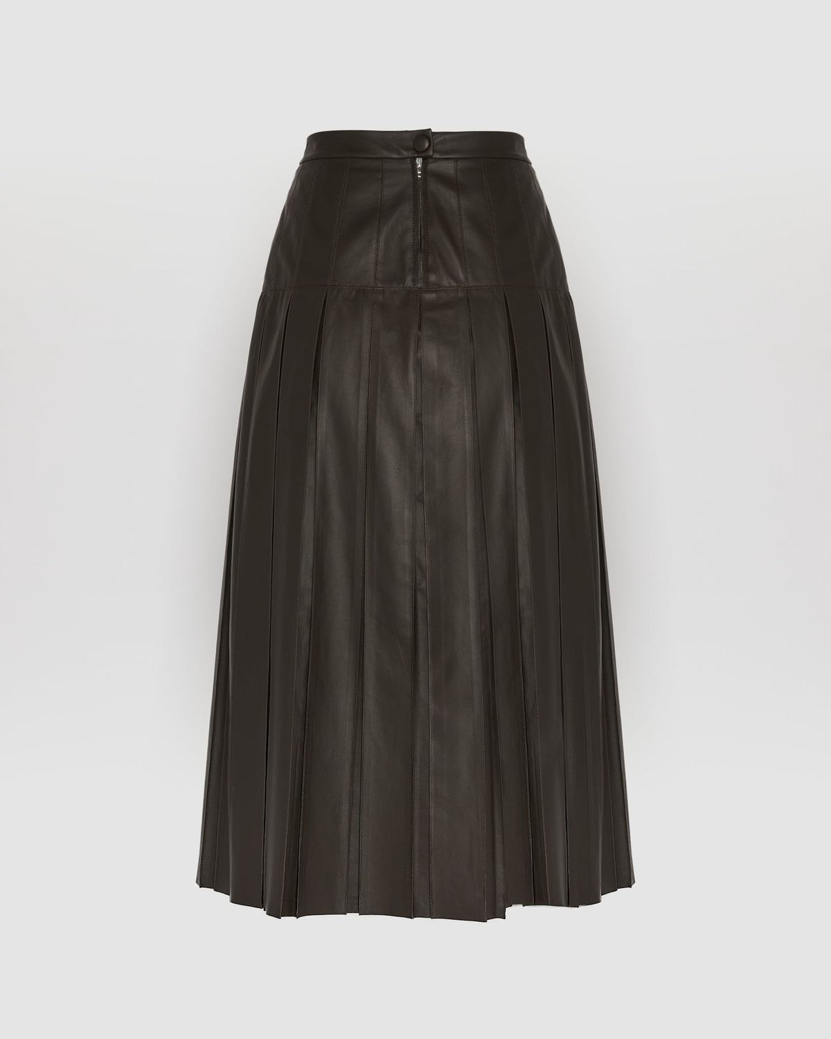 Fine lamb leather pleated skirt