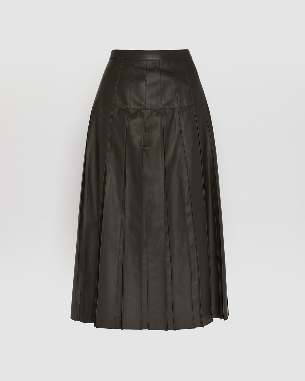 Fine lamb leather pleated skirt