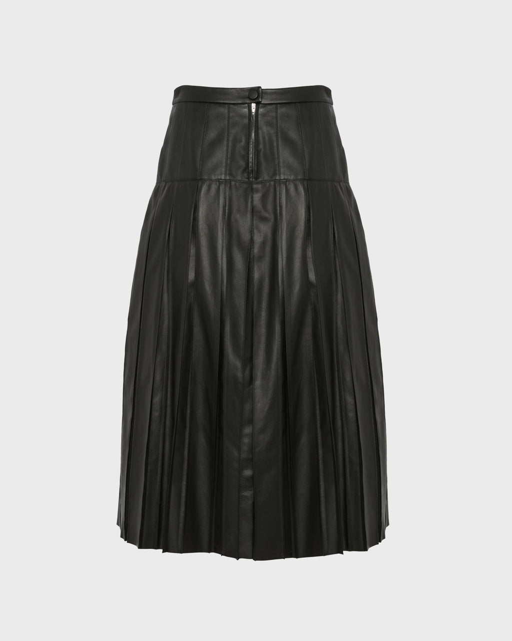 Fine lamb leather pleated skirt
