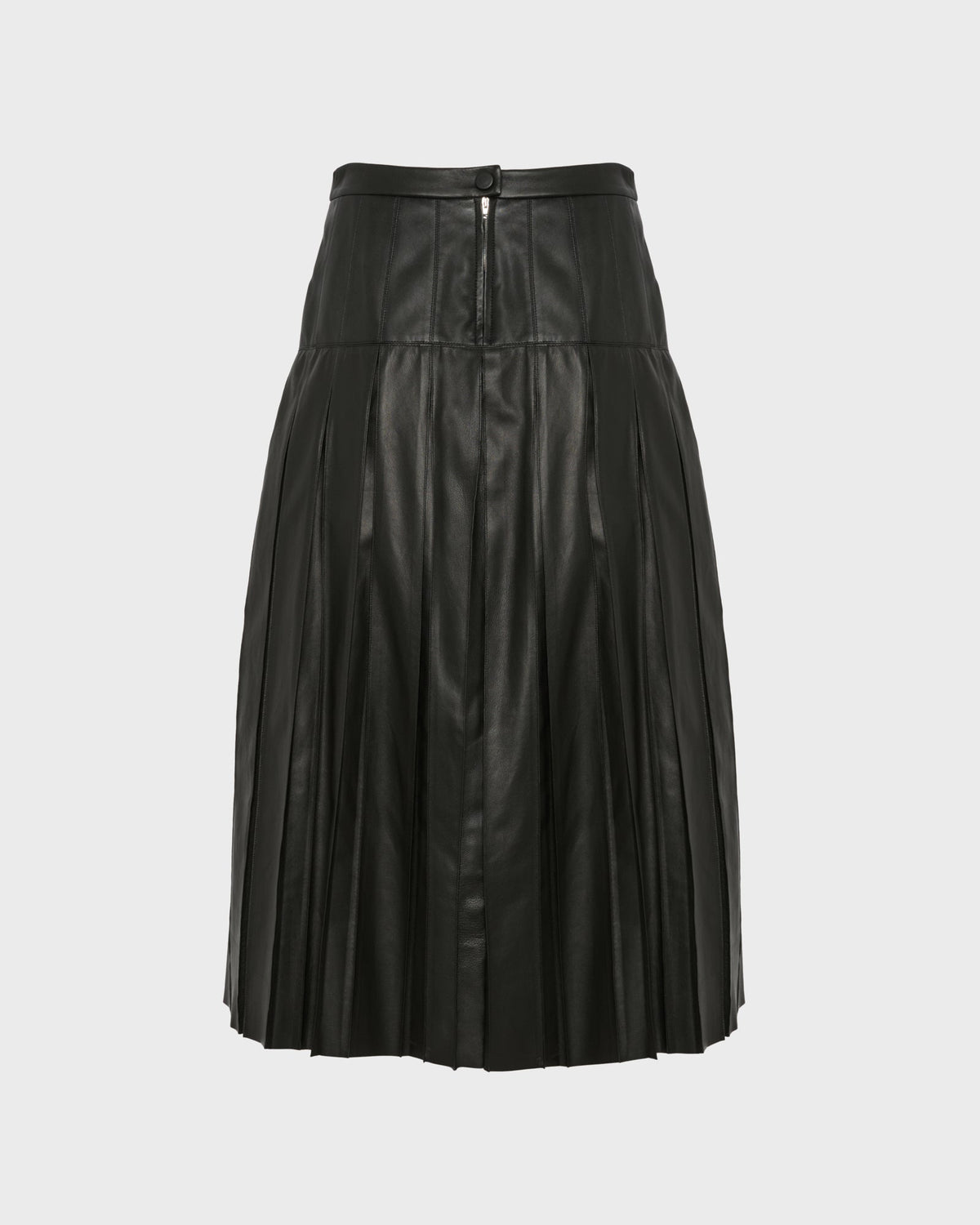 Fine lamb leather pleated skirt