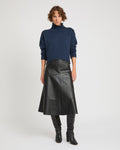 Flared lamb leather skirt