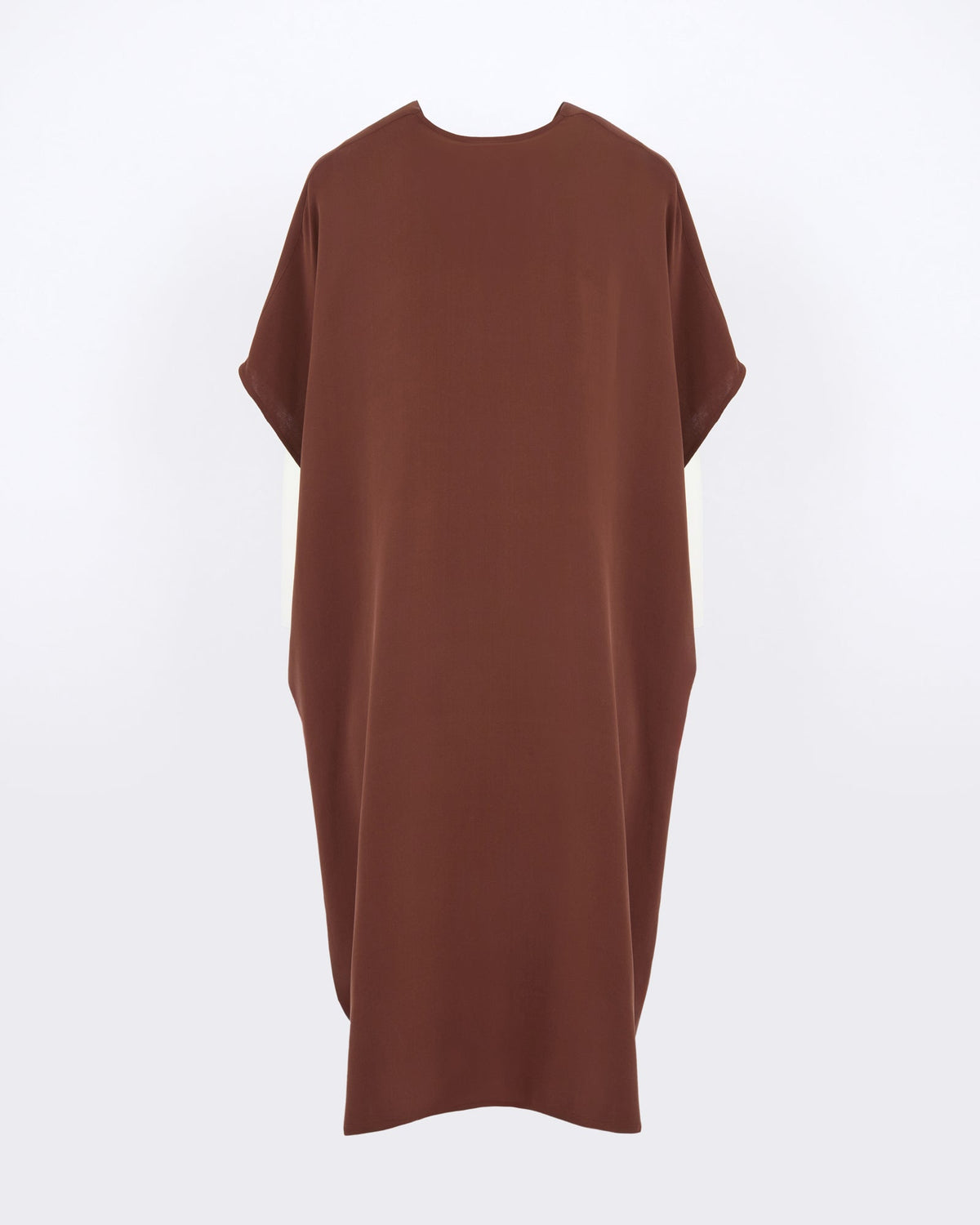 Draped dress in silk crepe