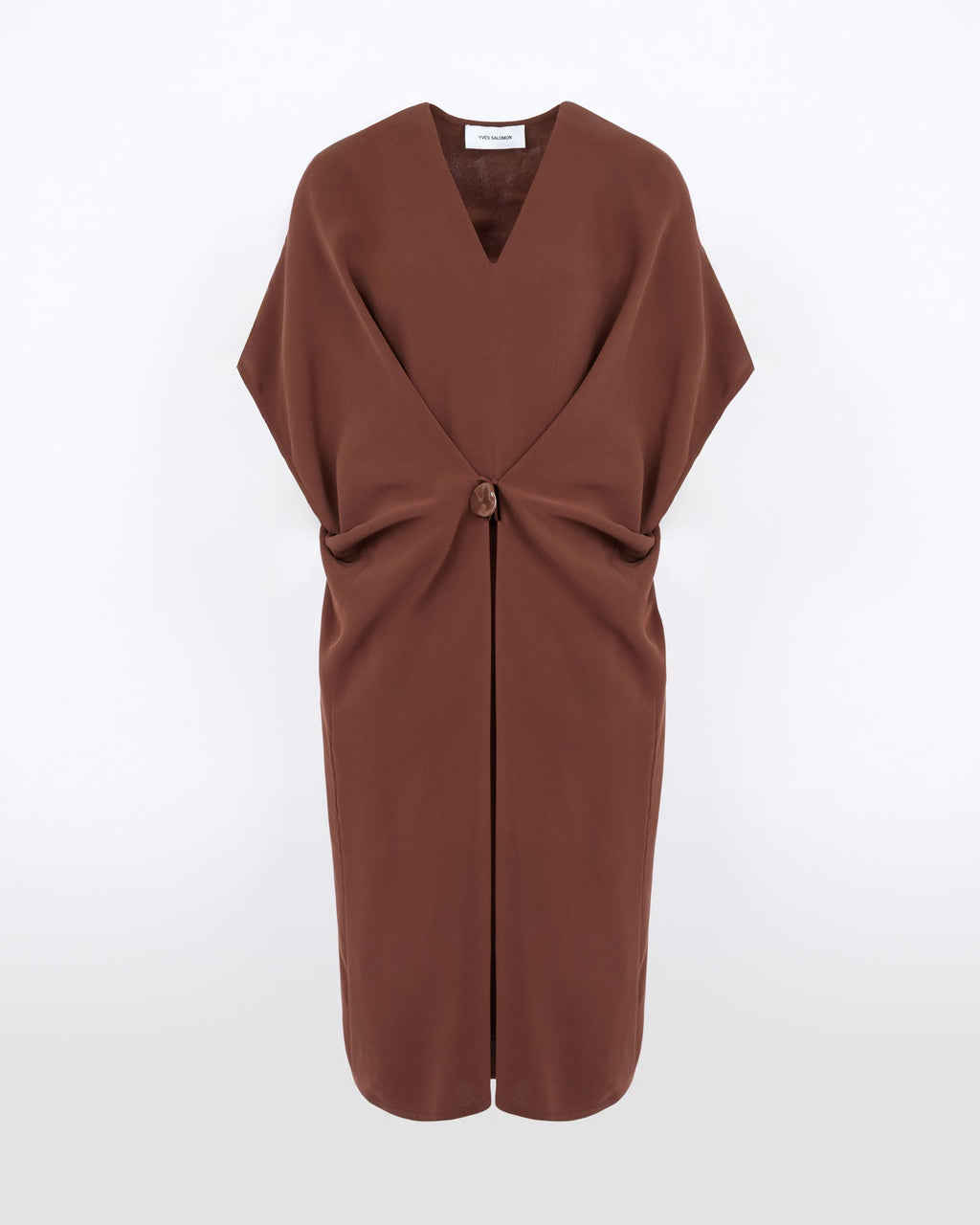 Draped dress in silk crepe