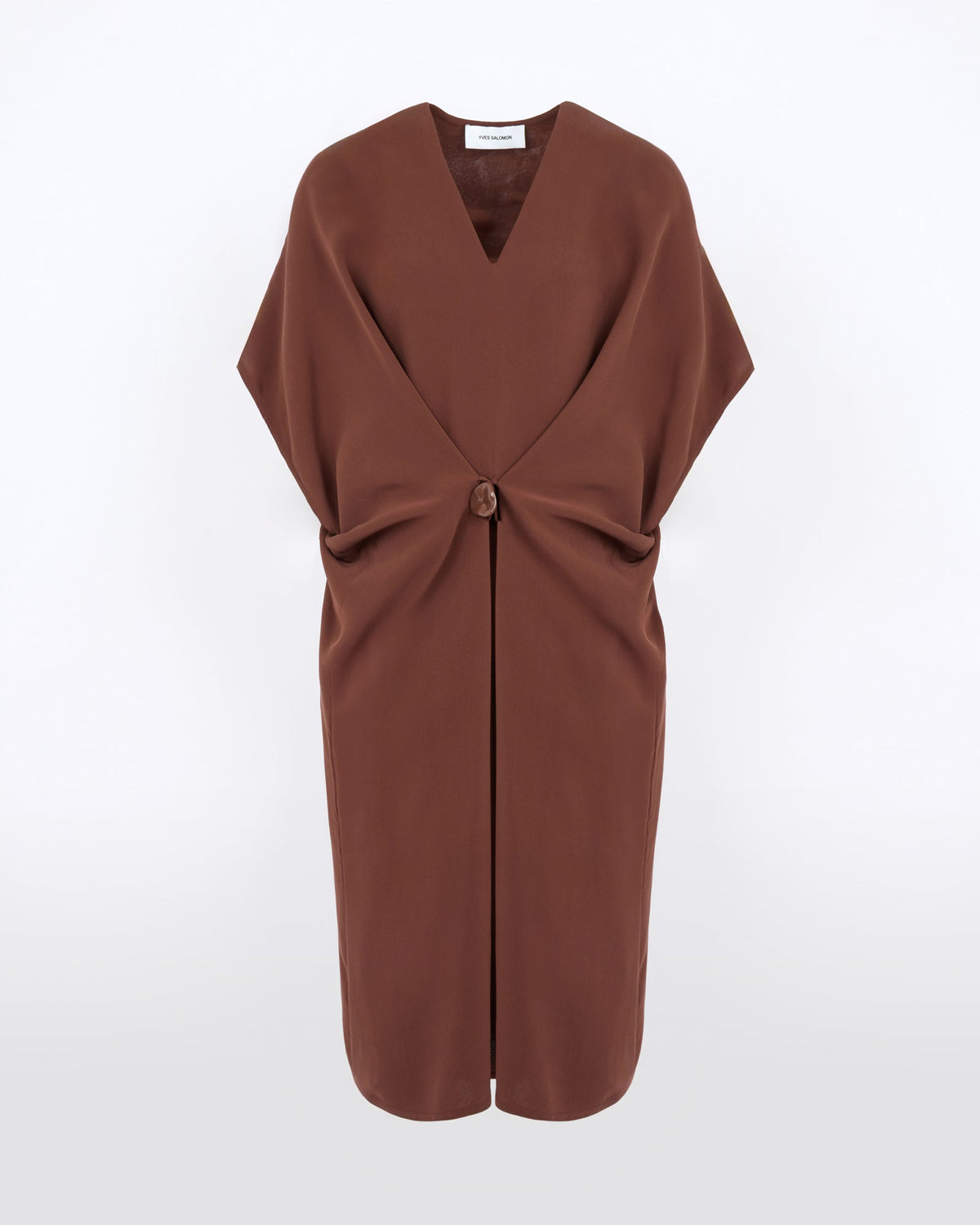 Draped dress in silk crepe