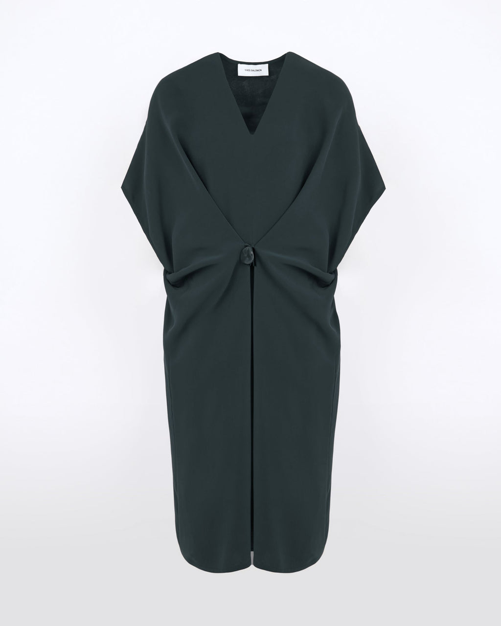 Draped dress in silk crepe