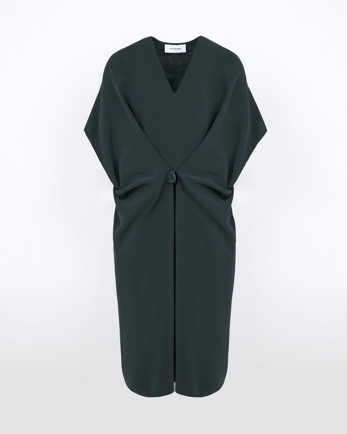 Draped dress in silk crepe
