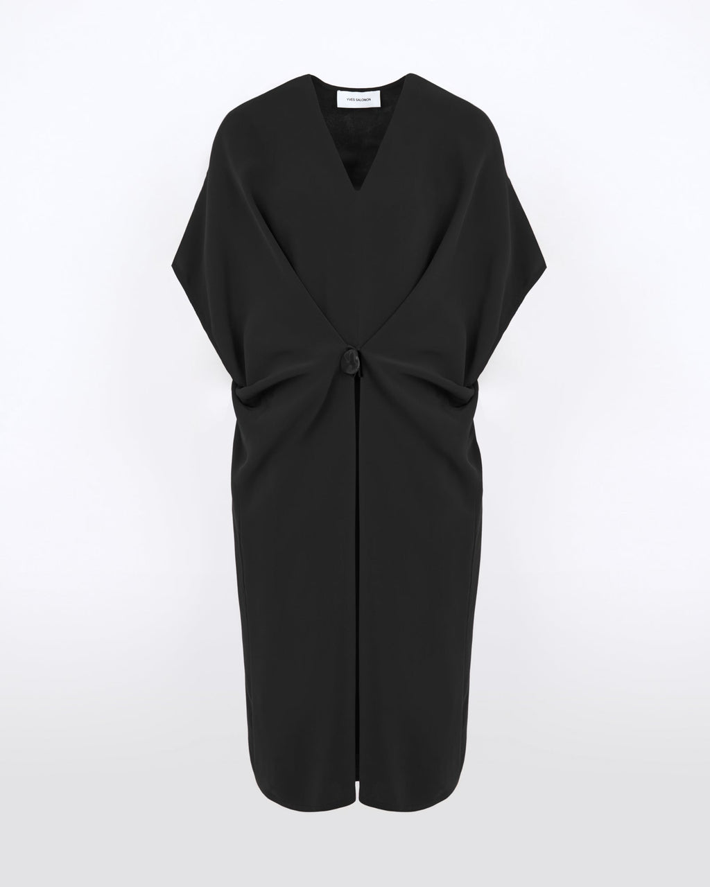 Draped dress in silk crepe