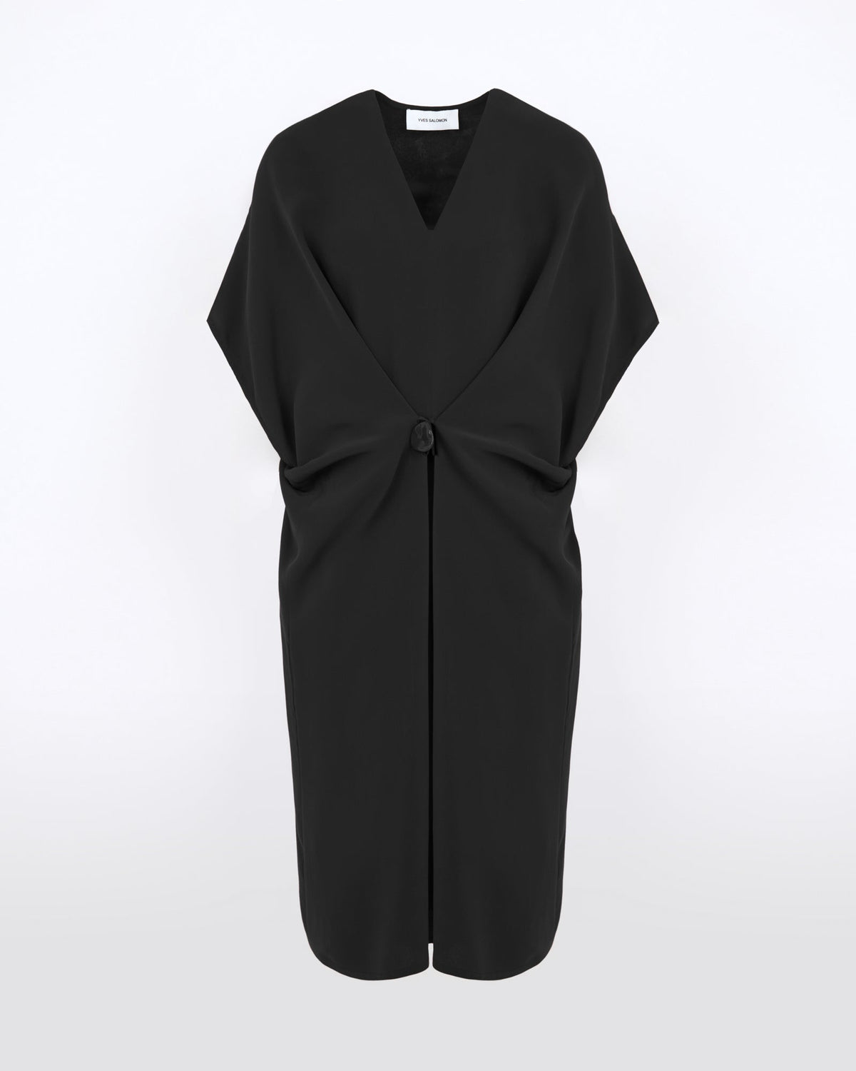 Draped dress in silk crepe