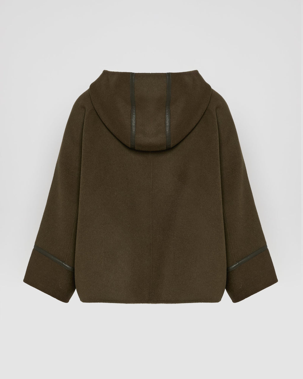 Double-sided cashmere-blend hooded cape jacket
