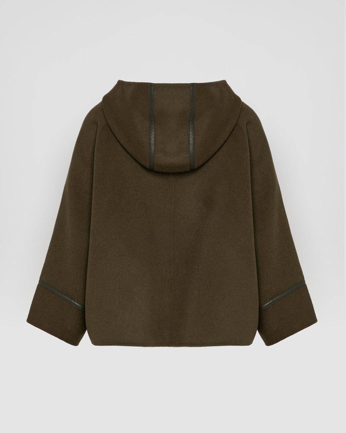 Double-sided cashmere-blend hooded cape jacket