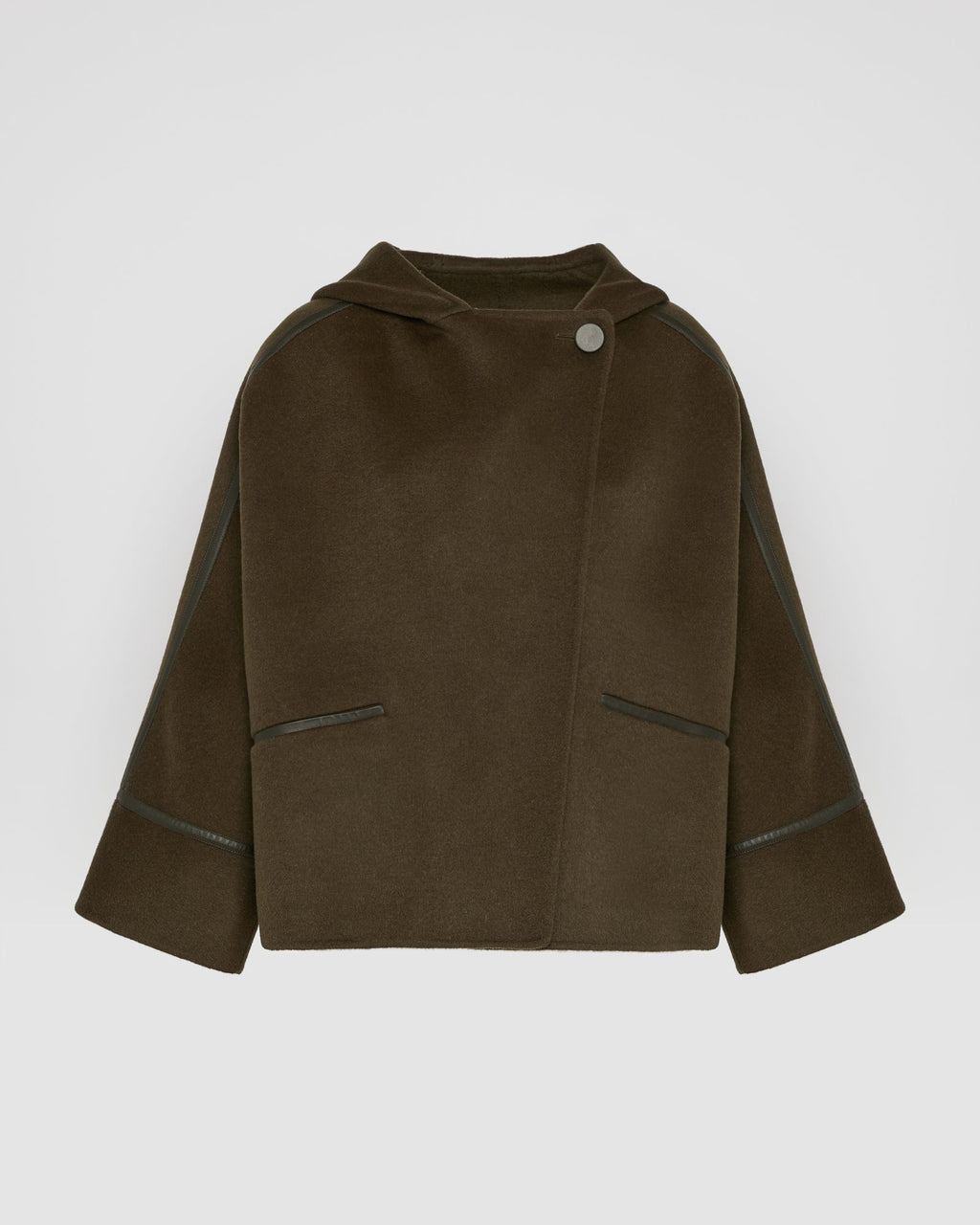 Double-sided cashmere-blend hooded cape jacket